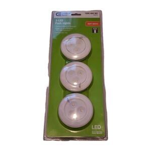 NEW Electric LED Battery Operated 3-Light Puck Light Soft White RV Off Grid DIY